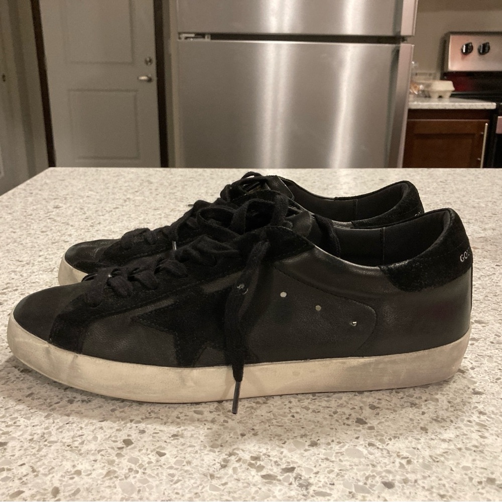 Golden Goose Black Leather Men's Sneakers - Picture 2 of 11